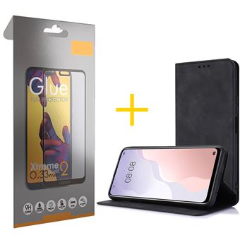 Pack 1 x Película de Vidro Temperado Full + Capa skyhe  Samsung Galaxy A71 PRM Flip Cover - Preto - 1