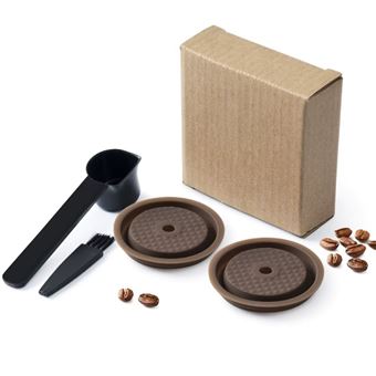 Pack 2 Tampas Reutilizáveis Antiimpacto para Cápsulas Nespresso Vertuo Next C | Castanho - 1