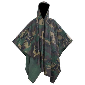 Poncho para a chuva impermeável campismo/caminhadas vidaXL | camuflagem - 1