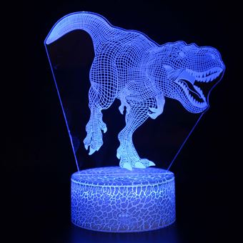 Lâmpada 3D HSMY | Infantil | Multicolorido com Controlo Remoto | Dinossauro | 1087 - 1