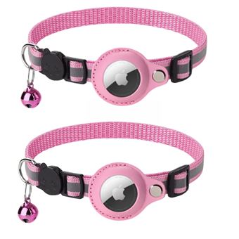 Coleira de gato CO-Phénix compatível com Apple Airtag | 2 unidades| Rosa - 1