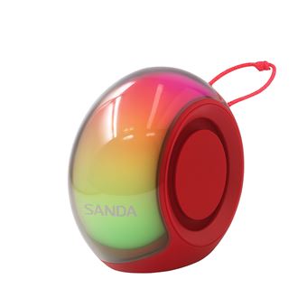 Coluna Wireless Portátil com Luz LED Sanda SK-19 | Vermelho - 1
