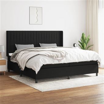 Cama com Molas e Colchão vidaXL | 200x200 cm | tecido preto - 1