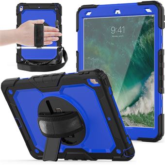 Capa Magunivers de TPU Combinação de Alça Acessível com Alça Azul Escuro de Volta para Apple iPad Air 2019/Pro 2017 - 1