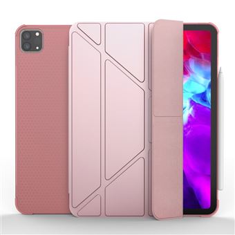 Capa Magunivers para Apple iPad Pro 11 inch (2020)| PU | TPU | dobrável em três partes com suporte e slot para caneta - Dourado - Rosa - 1