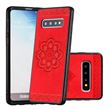 Capa Magunivers para Samsung Galaxy S10 | TPU + PU |padrão floral - Vermelho