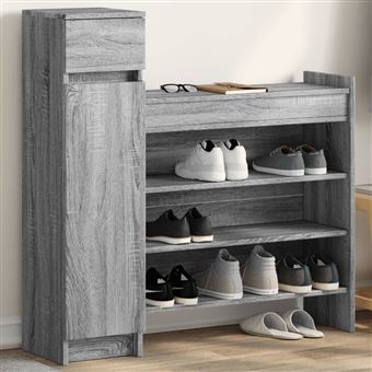 Sapateira vidaXL | 100,5x28x100 cm | derivados de madeira cinzento sonoma - 1