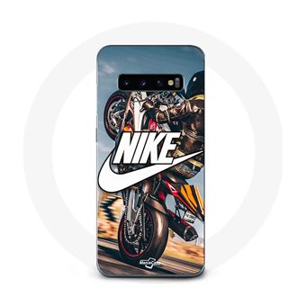 Capa Maniacase para Samsung Galaxy S10 nike logotipo branco roda de mota - 1