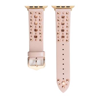 Bracelete de Couro HSMY com Rivet para Apple Watch Series 6/ SE/ 5/ 4 | 44 mm - Rosa - 1