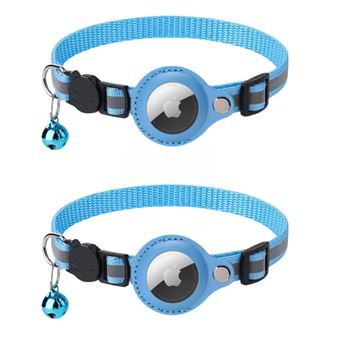 Coleira de gato CO-Phénix compatível com Apple Airtag | 2 unidades| Azul - 1