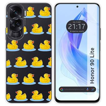 Capa Tumundosmartphone de silicone transparente para Honor 90 Lite 5G com design de pato de desenho animado - 1