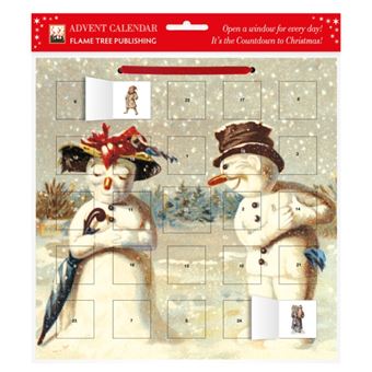 Mr  Mrs Snowman Advent Calendar With Stickers - 1