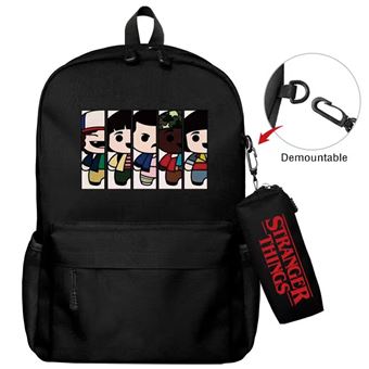 Mochila Escolar DreamWorks | Stranger Things | 2 Peças | Preto 1691 - 1