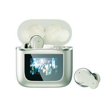 Auriculares Bluetooth Klack® YX27 | sem fio | redução de ruído ativa ANC | ecrã sensível ao toque colorida | display digital LED | cinza - 1