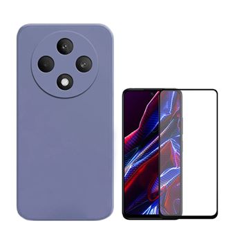 Kit Película de Vidro Temperado 5d Full Cover + Capa Silicone Líquido Phonecare para Oppo Reno12 FS 4G | Roxo - 1