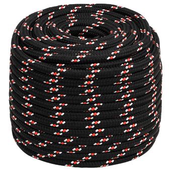 Corda de barco vidaXL | 16 mm 25 m polipropileno preto - 1