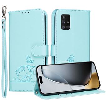 Capa FOXDOCK para Samsung Galaxy A71 5G | Flip | Bloqueio RFID | Fecho Magnético | Pele Sintética | Alça de Pulso Amovível | Verde Claro - 1
