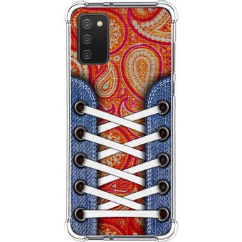 Capa Tumundosmartphone de silicone anti-choque para Samsung Galaxy A02s design Tênis 10 desenhos - 1