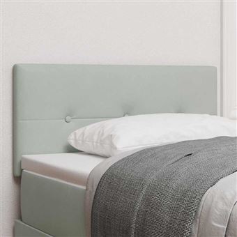 Cabeceira com luzes de tira LED vidaXL | Cinzento-claro | 100 cm | Veludo - 1