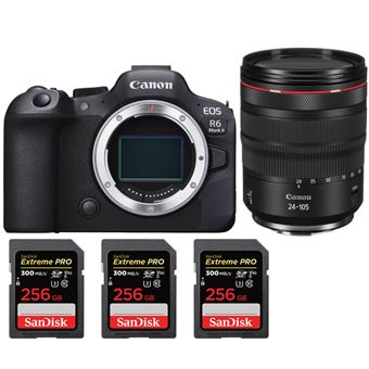Canon EOS R6 Mark II ( R6II ) + RF 24-105mm f/4 L IS USM + 3 SanDisk 256GB Extreme PRO UHS-II SDXC 300 MB/s + PDF 20 Técnicas para Melhorar as suas Fotografias - 1