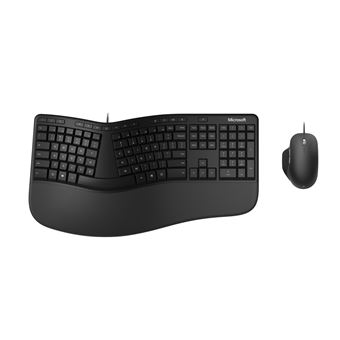 Teclado com Fios + Rato Microsoft Ergonomic Desktop | Idioma: Nórdico | Preto - 1