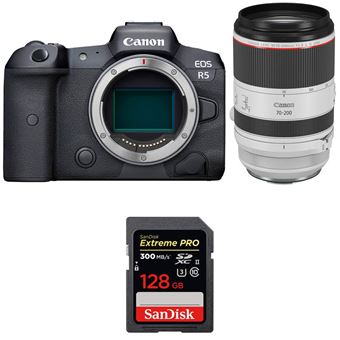 Máquina Fotográfica Canon EOS R5 + RF 70-200mm f/2.8L IS USM + SanDisk 128GB Extreme PRO UHS-II SDXC 300 MB/s + PDF 15 técnicas para melhorar as suas fotografias - 1