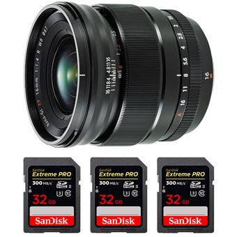 Objetiva Fujifilm XF 16mm f/1.4 R WR + 3 SanDisk 32GB UHS-II 300 MB/s + PDF 15 técnicas para melhorar as suas fotografias - 1