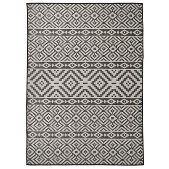 Tapete de Tecido Plano vidaXL para Exterior | 200x280 cm | riscas pretas - 1