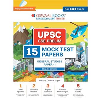 Oswaal UPSC CSE Prelims 15 Mock Test Papers General Studies Paper-1 For 2024 Exam - 1