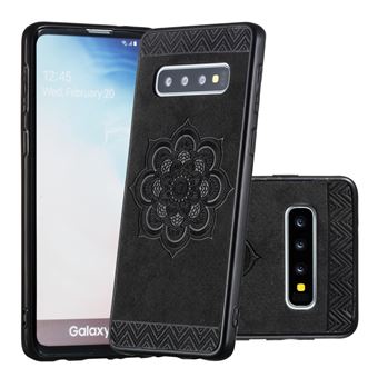 Capa Magunivers para Samsung Galaxy S10 | TPU + PU |padrão floral - Preto