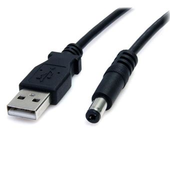 Cabo de Energia StarTech.com Cabo de alimentação USB para 5,5 mm - Cilindro de tipo M - 91 cm | Preto - 1