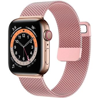 Bracelete malha em aço milanesa Antiimpacto para Apple Watch Series 7 41mm | Pink - 1