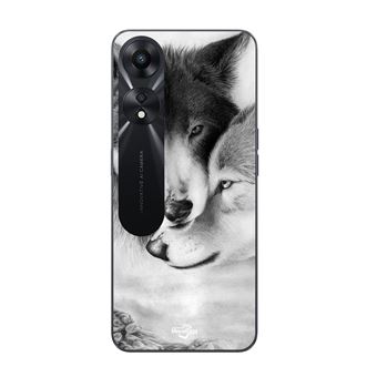 Capa Maniacase para Oppo A78 5G | Le loup et la louve Animal noir et blonc - 1