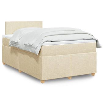 Cama boxspring com colchão vidaXL | 120x190 cm | tecido cor creme - 1