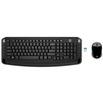 Teclado Wireless + Rato HP Teclado e Rato 300 com Fios | Preto - 1