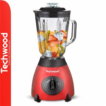 Liquidificador TECHWOOD com Jarra de Vidro | 500 W | 1.5 L - Vermelho - 1
