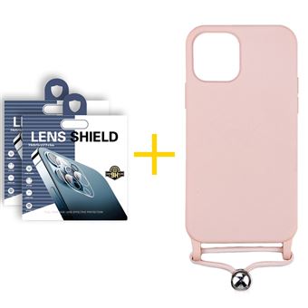 Pack 2 x Película de Câmara + Capa skyhe para Apple iPhone 13 Pro Max Gel Rope Rosa Pastel - 1