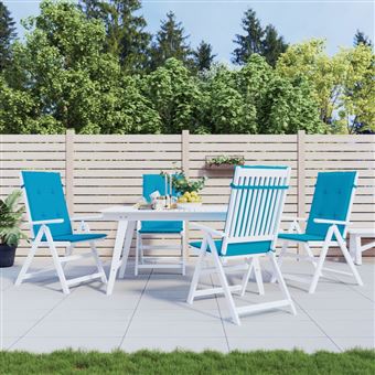Almofadões para Cadeiras Altas de Jardim vidaXL | 4 Peças | Tecido azul - 1