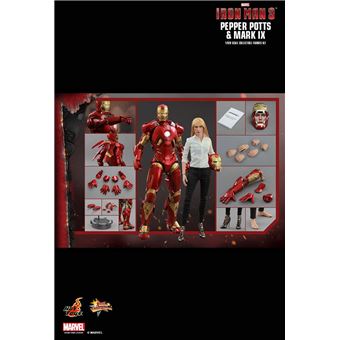 Figura Hot Toys MMS311 - Marvel Comics - Iron Man 3 - Pepper Potts & Iron Man Mark 9 - 1