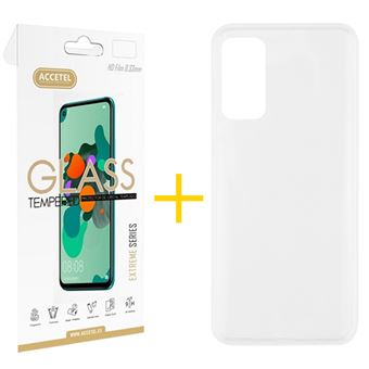 Conjunto Accetel 1 X Película de Vidro + Capa para Huawei P Smart 2021 Silicone Liso Transparente Clear - 1