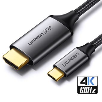 Adaptador de Cabo USB-C UGREEN 50570 MM142 para HDMI 4K 60HZ para MacBook Pro / Huawei P30 - Cinzento - 1