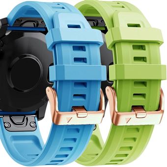 Pack Antiimpacto 2x bracelete Silicone fecho metal para Garmin Fenix 8 47mm amoled | Azul e Verde - 1