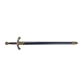 Réplica de espada Denix de cavaleiro templário usada nas cruzadas século XII 110cm preto fosco - 1
