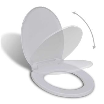 Tampo de sanita oval vidaXL | Fecho suave oval branco - 1