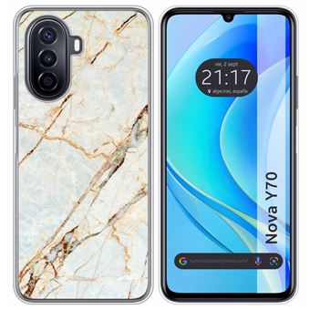 Capa Tumundosmartphone de silicone para Huawei Nova Y70 com design de mármore 13 desenhos - 1