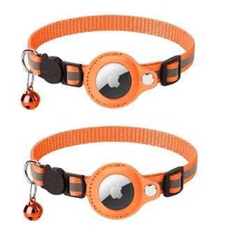 Coleira de gato CO-Phénix compatível com Apple Airtag | 2 unidades| Laranja - 1