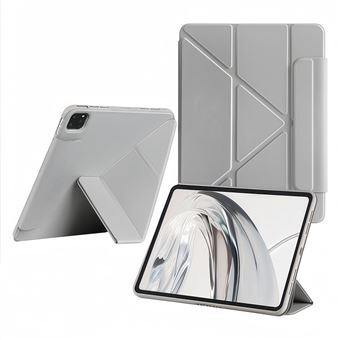 Capa Protetora com Suporte Dobrável Anti-Impacto e Anti-Risco em TPU V-REEL para iPad11 A16 (2025) / iPad 10 (2022) - QT15 - Cinza - 1