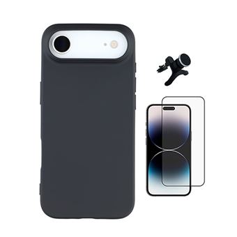 Kit Vidro Temperado + Capa Silicone Líquido + Suporte Magnético Reforçado PHONECARE para Apple iPhone 17 Air | Preto - 1