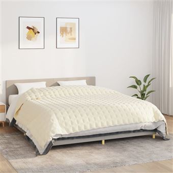 Manta pesada vidaXL | 15 kg 220x260 cm | tecido creme-claro - 1