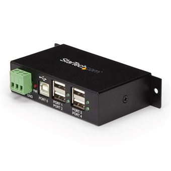 Hub de Interface StarTech.com Concentrador USB 2.0 industrial de 4 portas com proteção ESD | Preto - 1